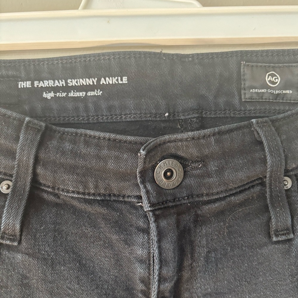 AG Adriano Goldschmied The Farrah High Rise Super Skinny Ankle Black Jeans - 29 - Picture 3 of 6